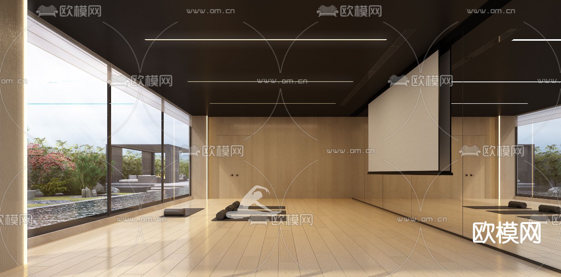 现代健身房3d模型下载（渲染图2）