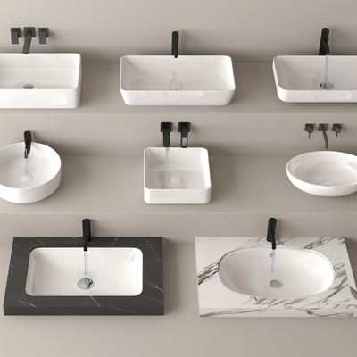  洗手盆 台下盆 洗面盆su模型 