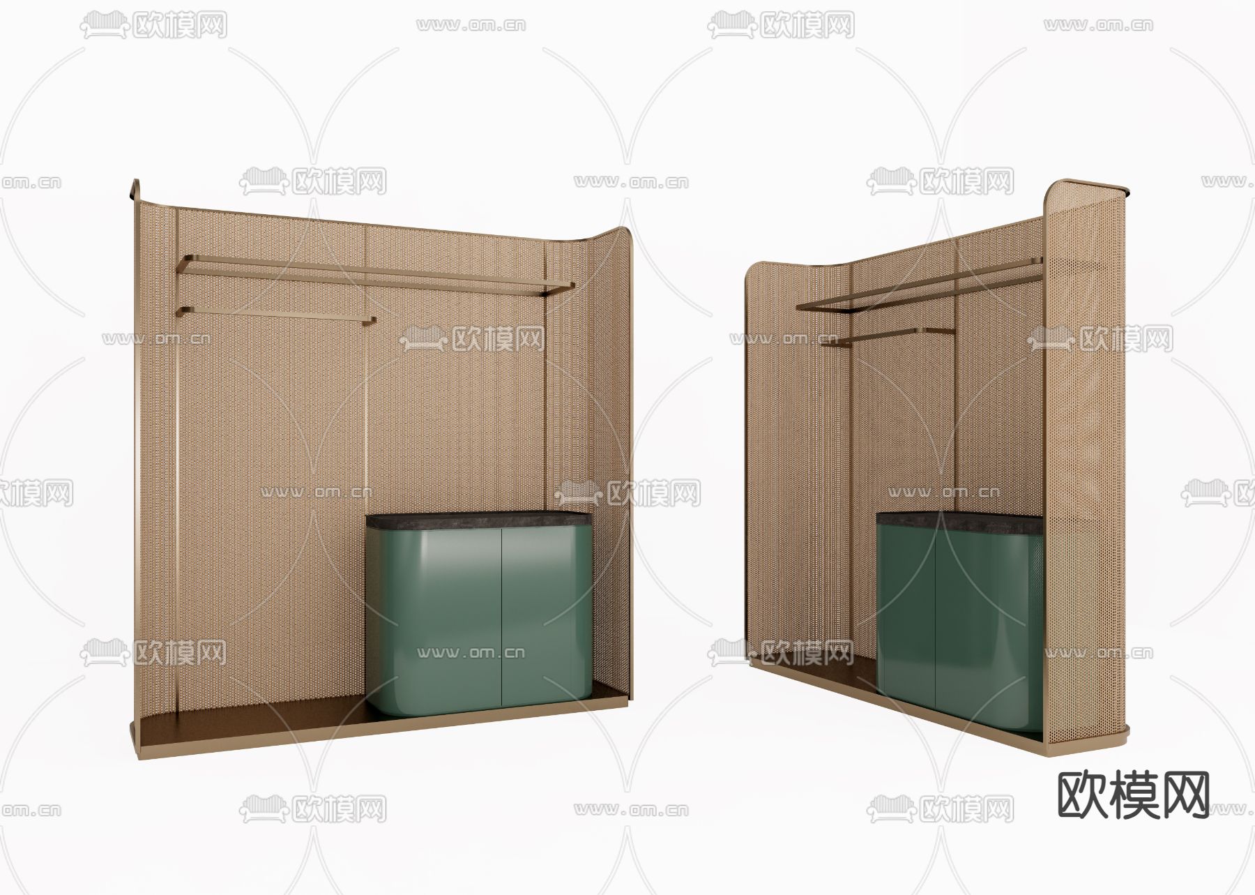 水吧台柜su模型下载（渲染图1）