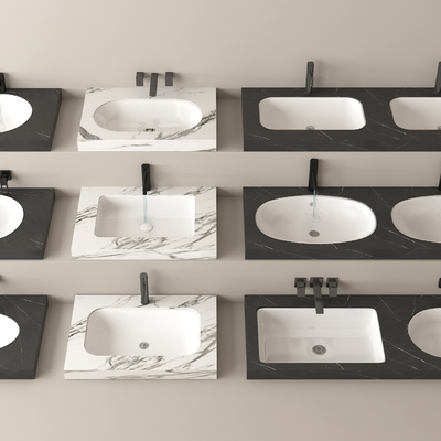  洗手盆 台下盆 洗面盆su模型 