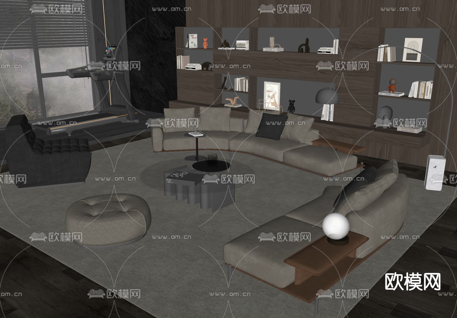 Minotti 组合沙发su模型下载（渲染图2）