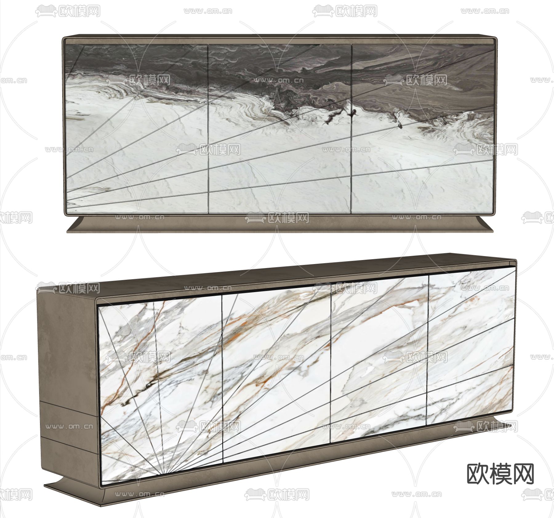 大理石玄关柜su模型下载（渲染图1）