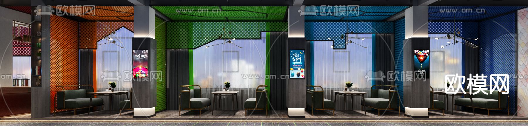 台球室 桌球馆3d模型下载（渲染图2）