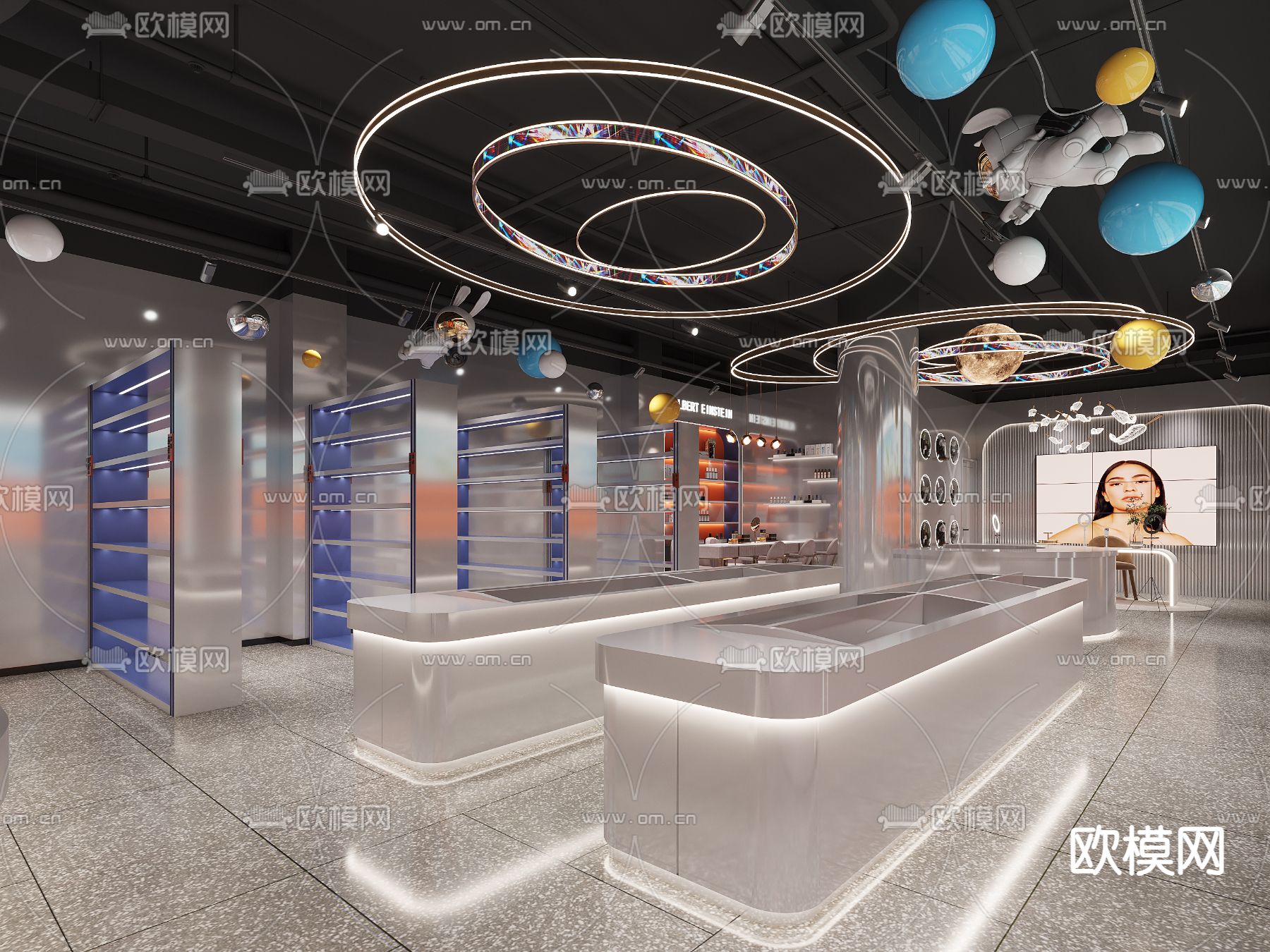 美妆店 美甲店 化妆品店3d模型下载（渲染图4）