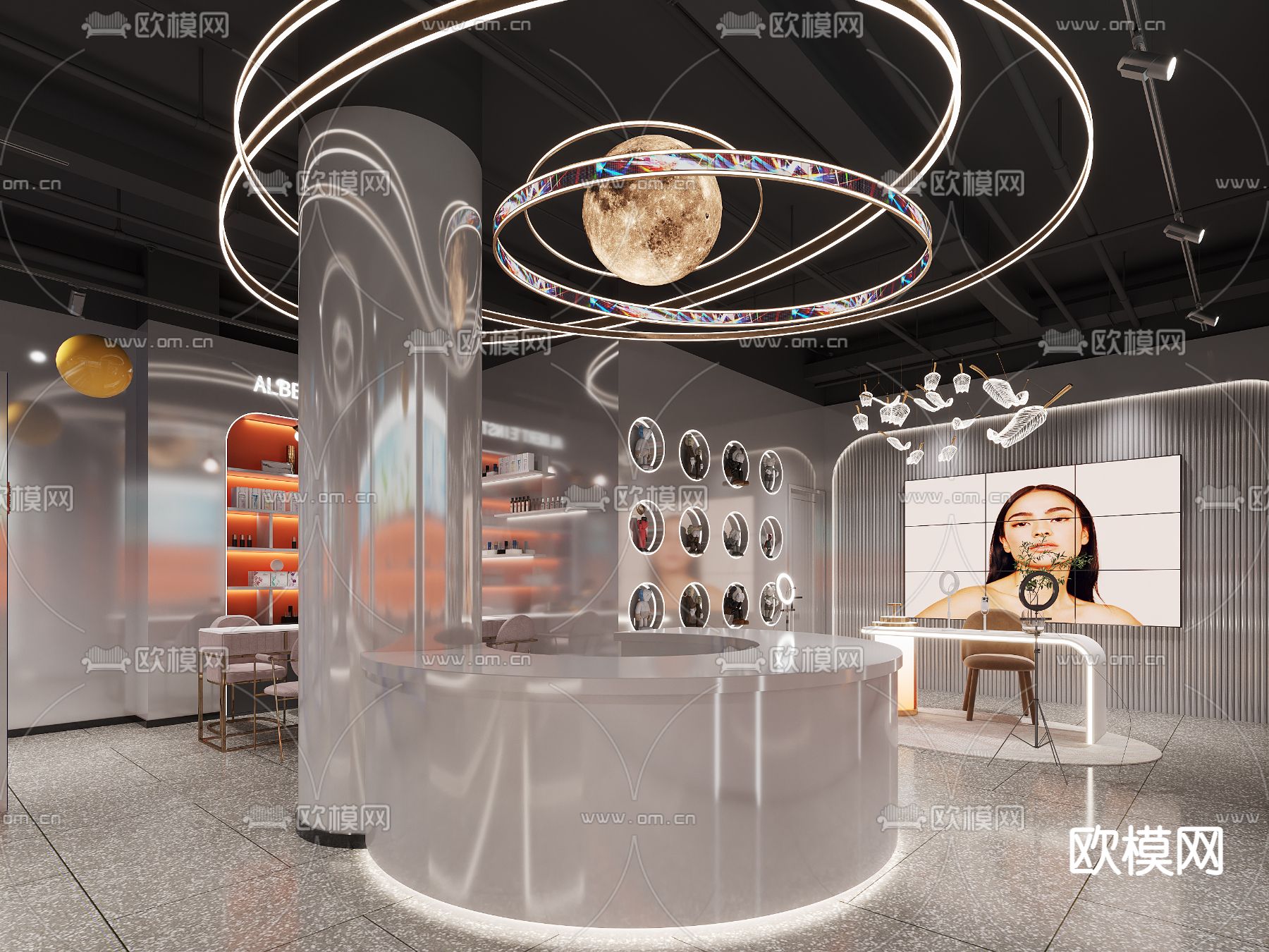 美妆店 美甲店 化妆品店3d模型下载（渲染图5）