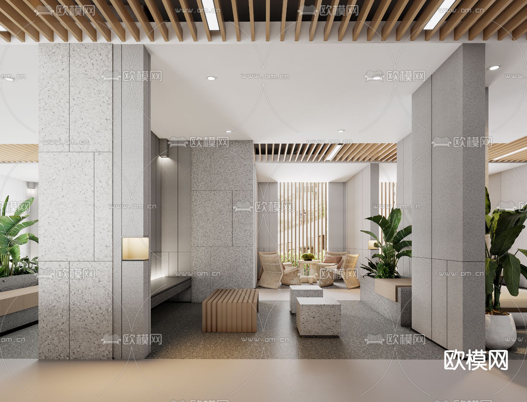 办公室休息区 健身区3d模型下载（渲染图7）