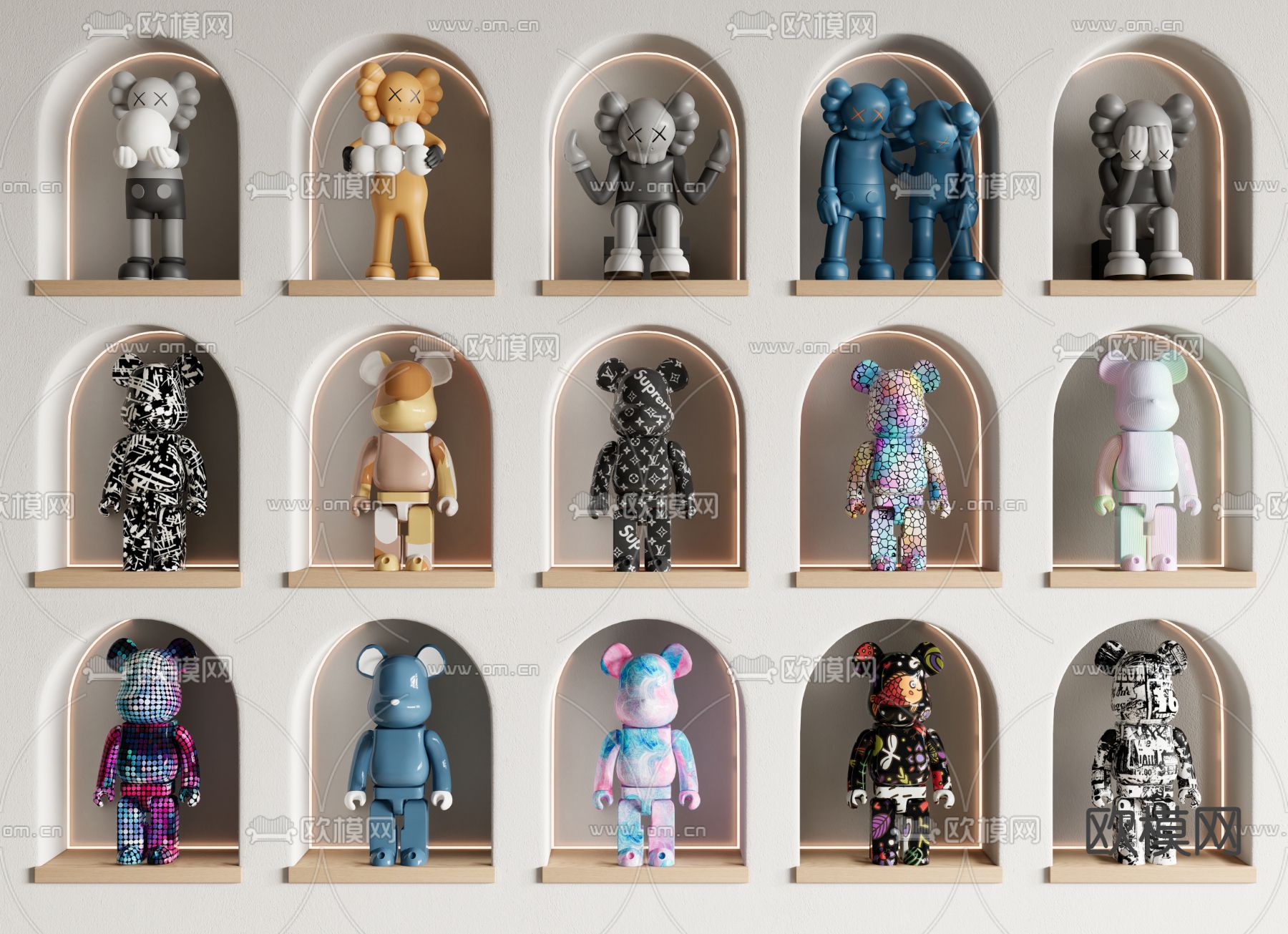 暴力熊 玩具 公仔 KAWS手办su模型下载（渲染图1）