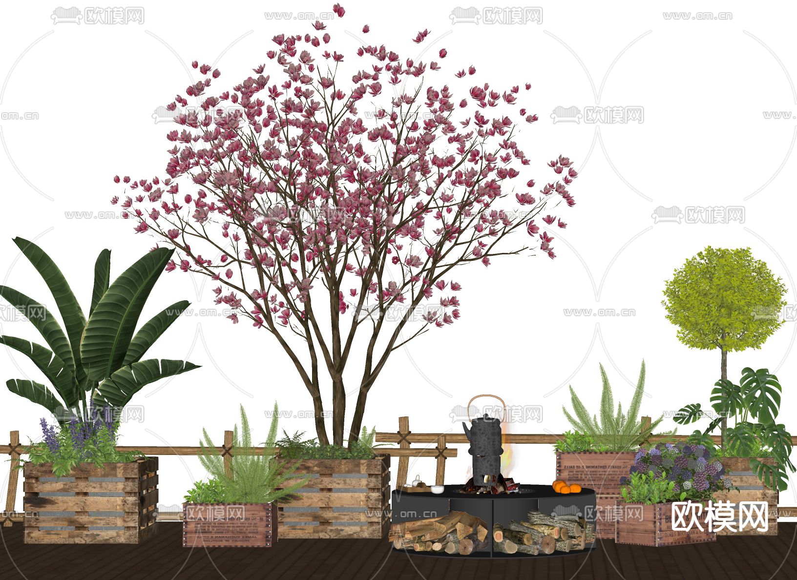 植物花箱 花池su模型下载（渲染图1）