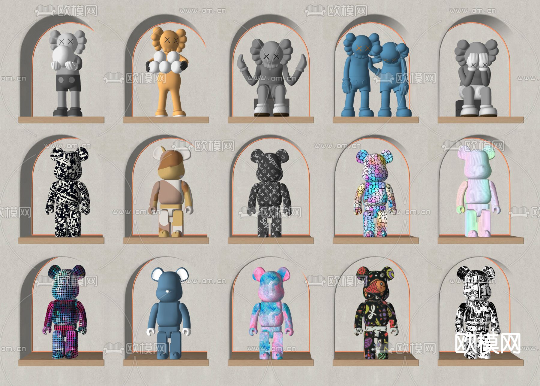 暴力熊 玩具 公仔 KAWS手办su模型下载（渲染图2）