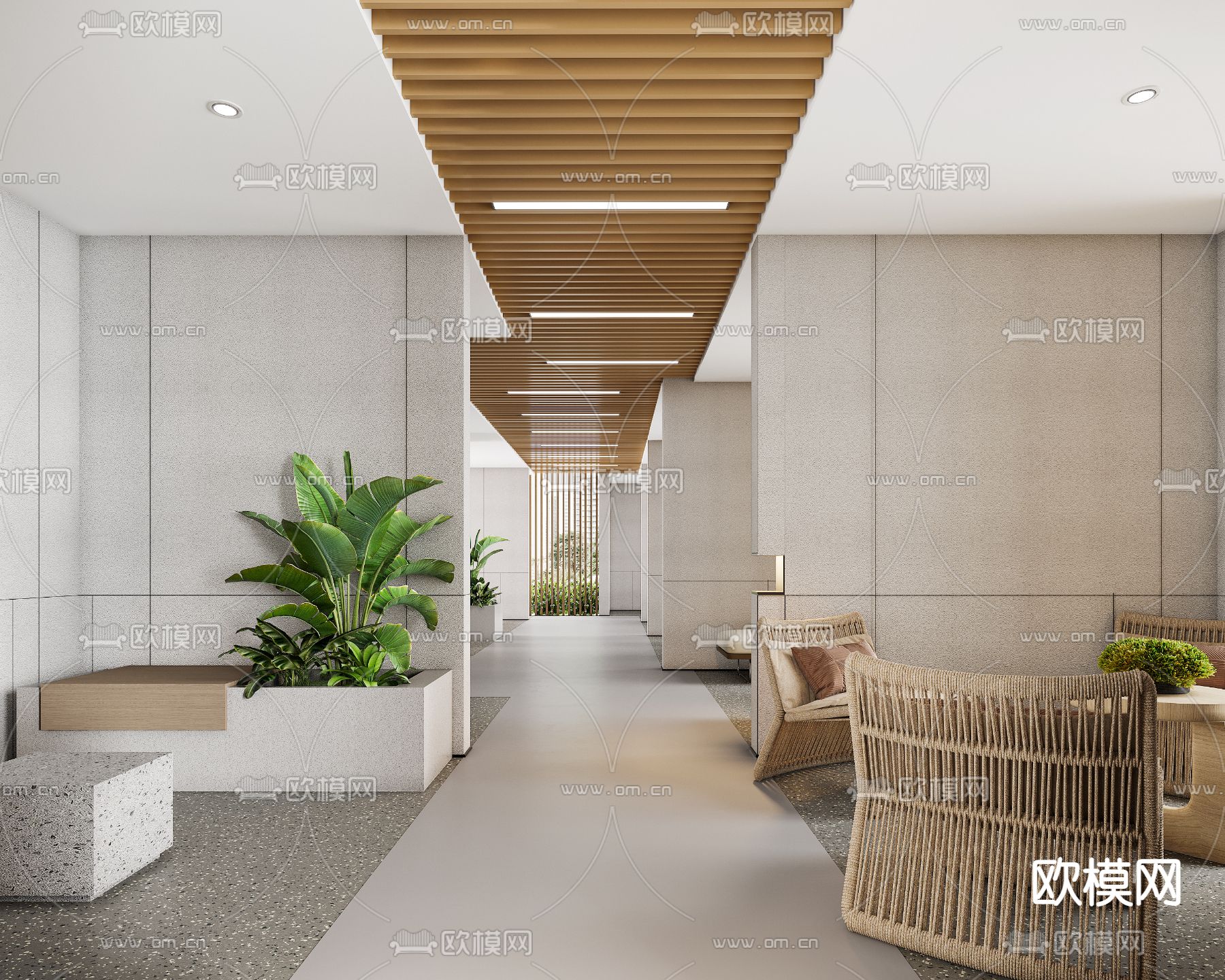 办公室休息区 健身区3d模型下载（渲染图2）