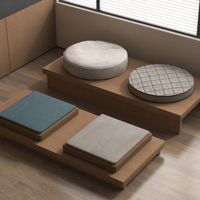  坐垫 飘窗垫 沙发垫 蒲团 软垫 抱枕su模型 