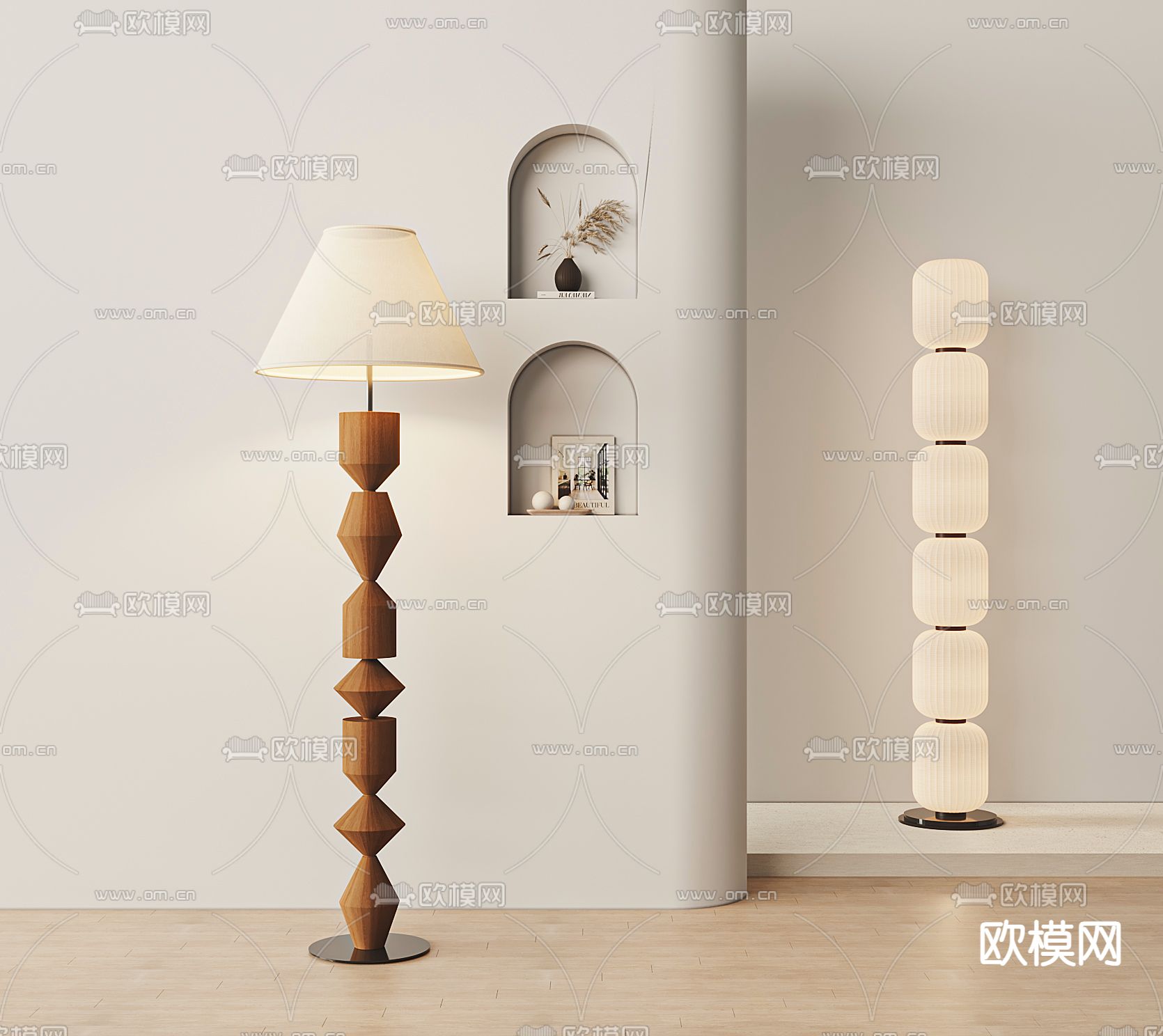 侘寂落地灯su模型下载（渲染图1）