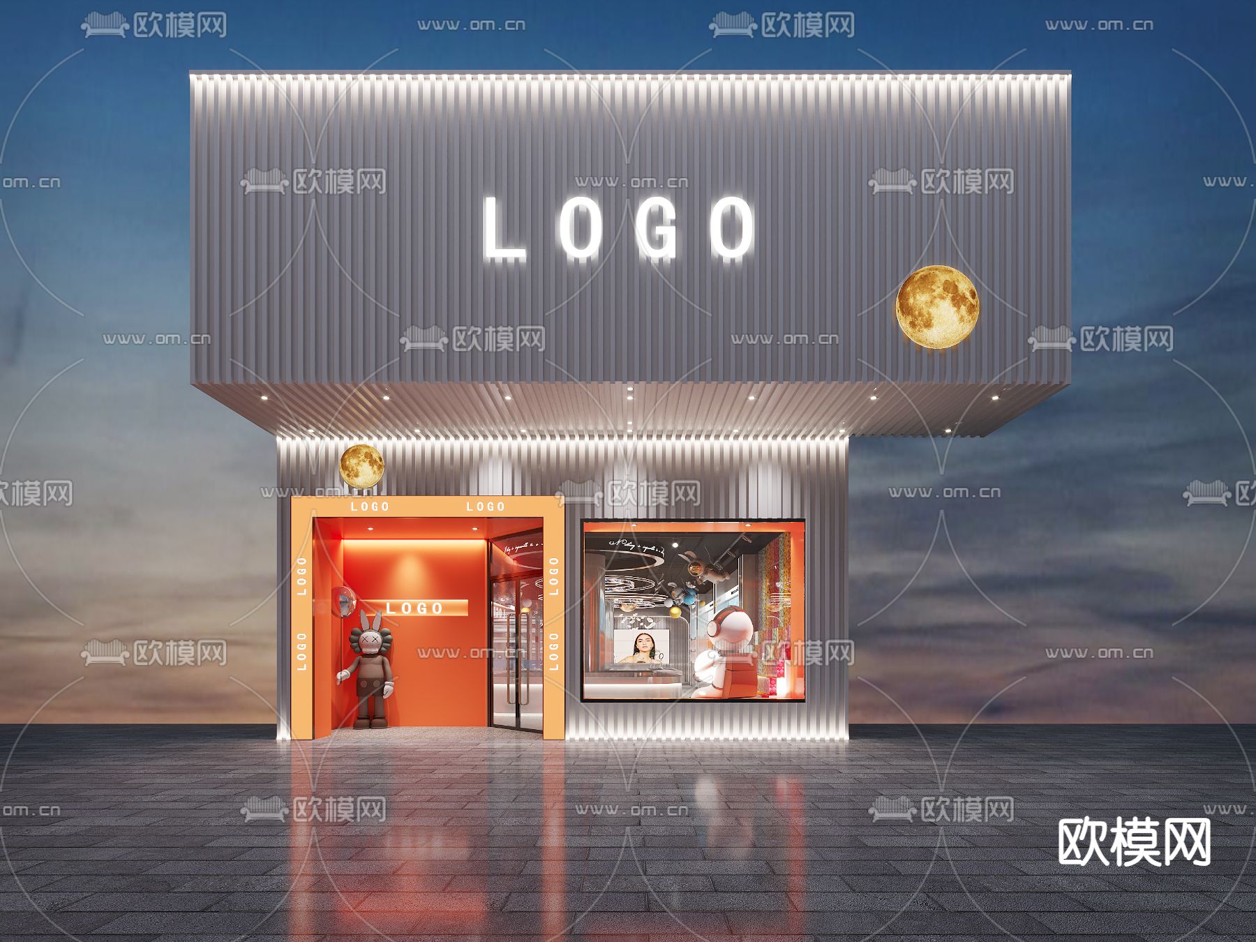 美妆店 美甲店 化妆品店3d模型下载（渲染图1）