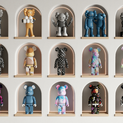  暴力熊 玩具 公仔 KAWS手办su模型 