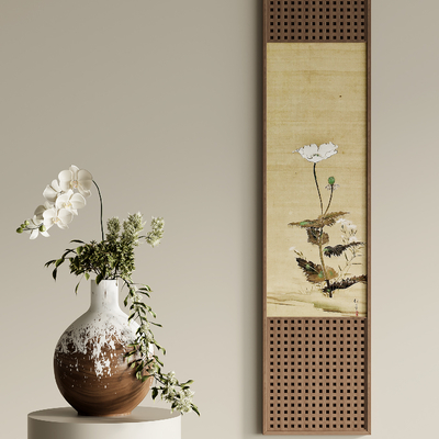 新中式装饰画su模型