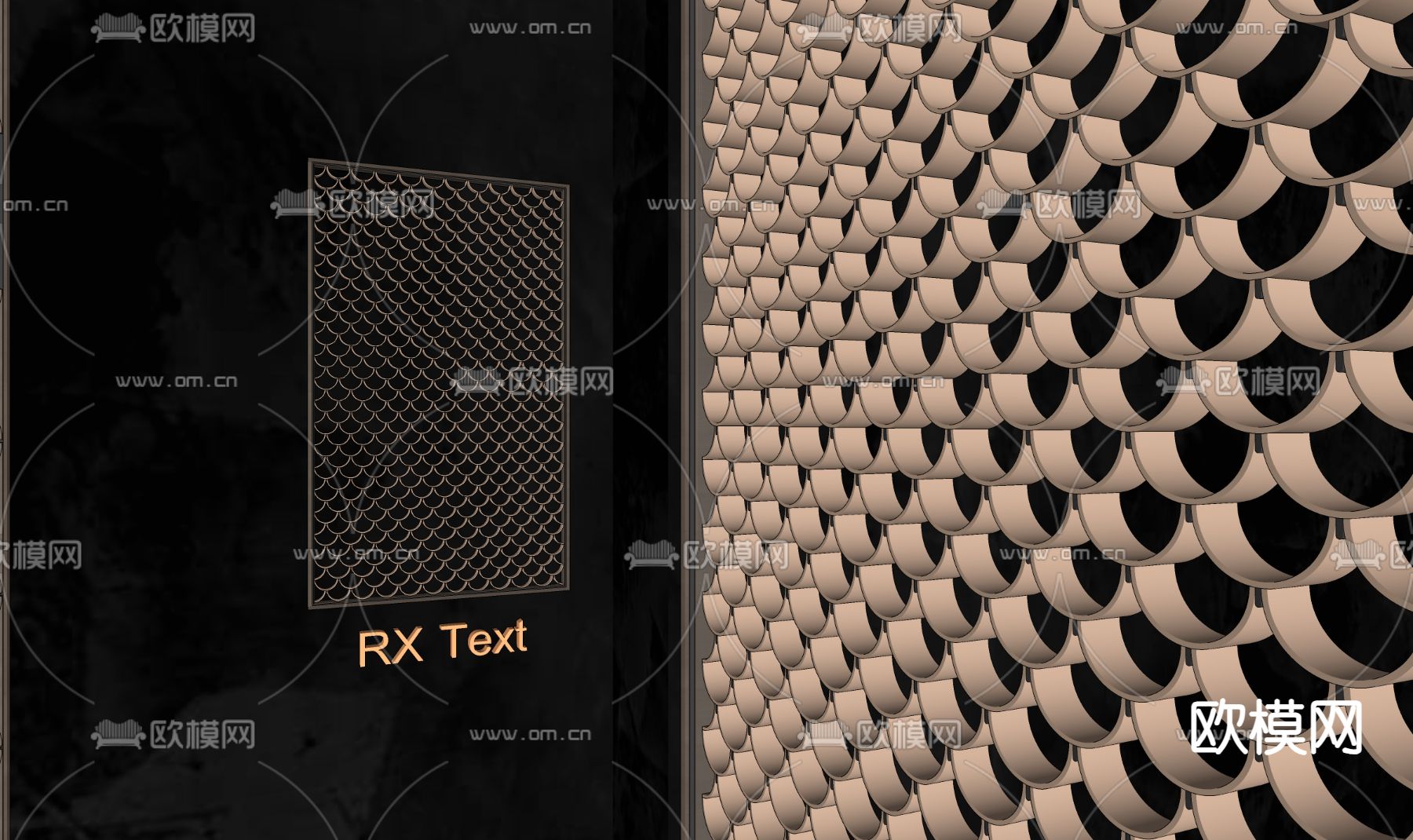 现代屏风 隔断su模型下载（渲染图2）