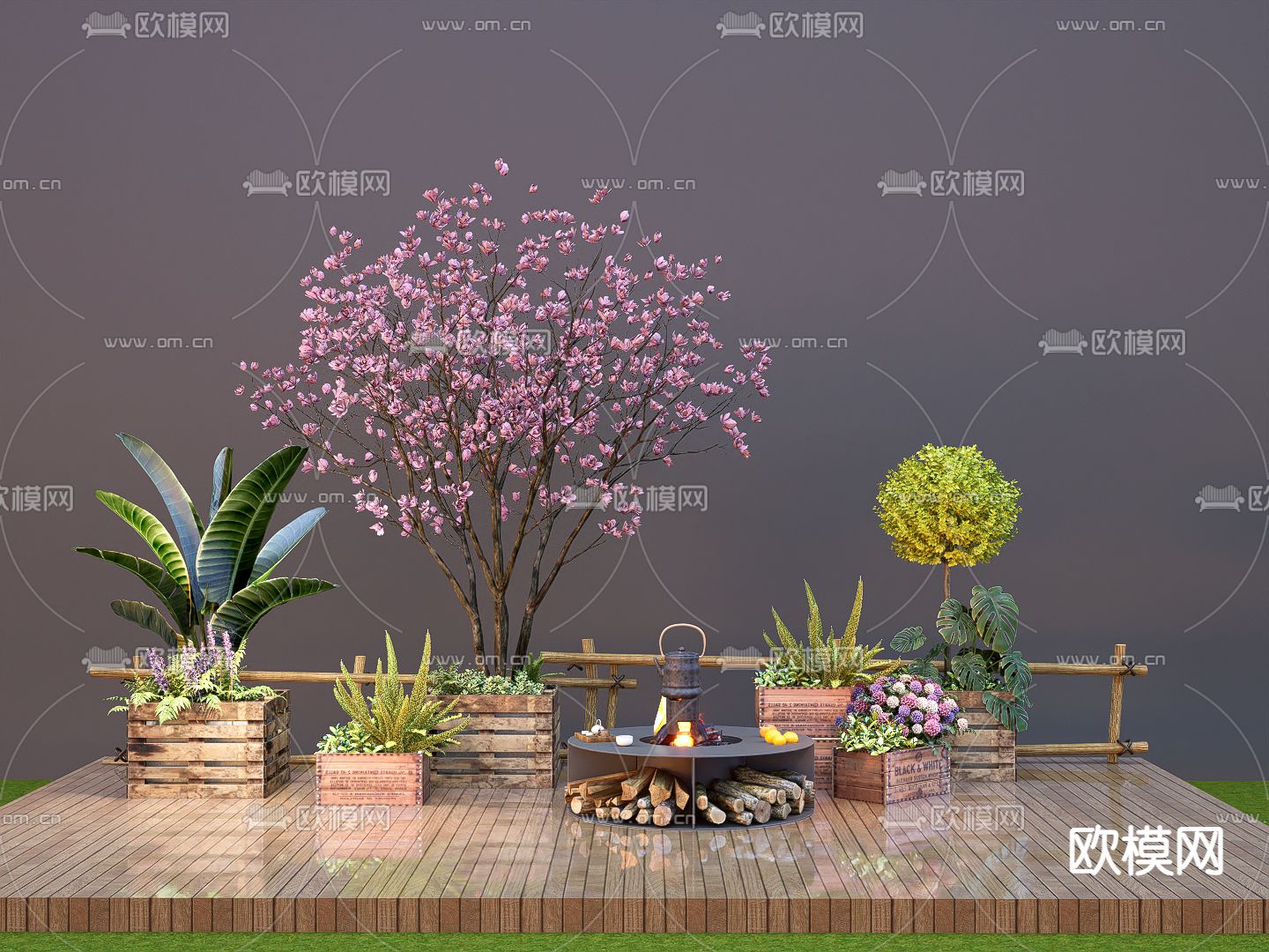 植物花箱 花池su模型下载（渲染图2）