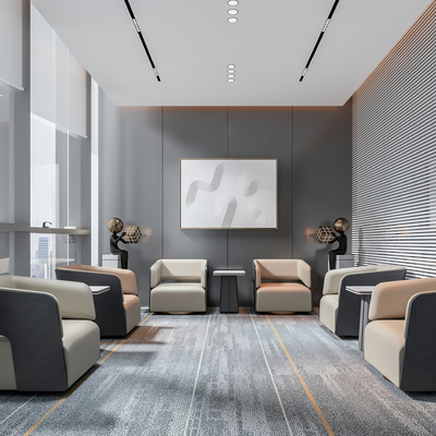  现代贵宾室 接待室 会客室su模型 