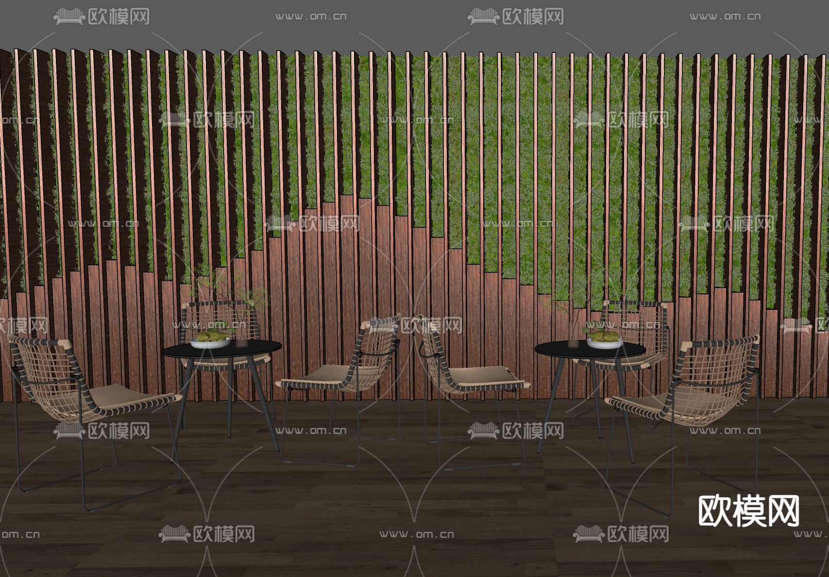 植物墙 绿植墙su模型下载（渲染图1）