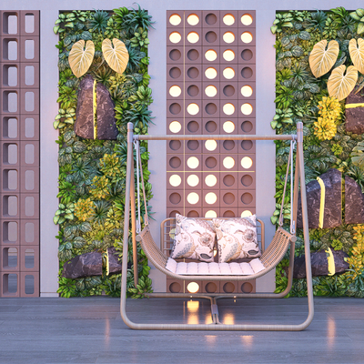  植物墙 绿植墙 苔藓墙su模型 