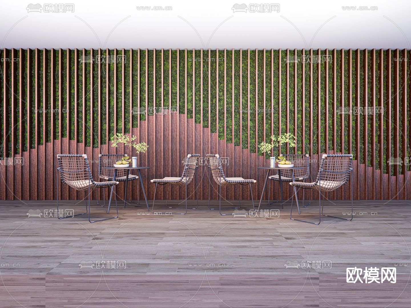 植物墙 绿植墙su模型下载（渲染图2）