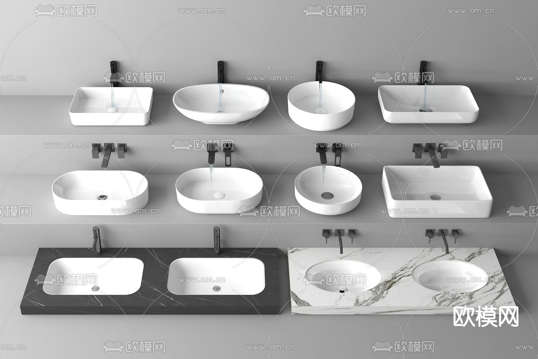 洗手盆 台下盆 洗面盆su模型下载（渲染图1）