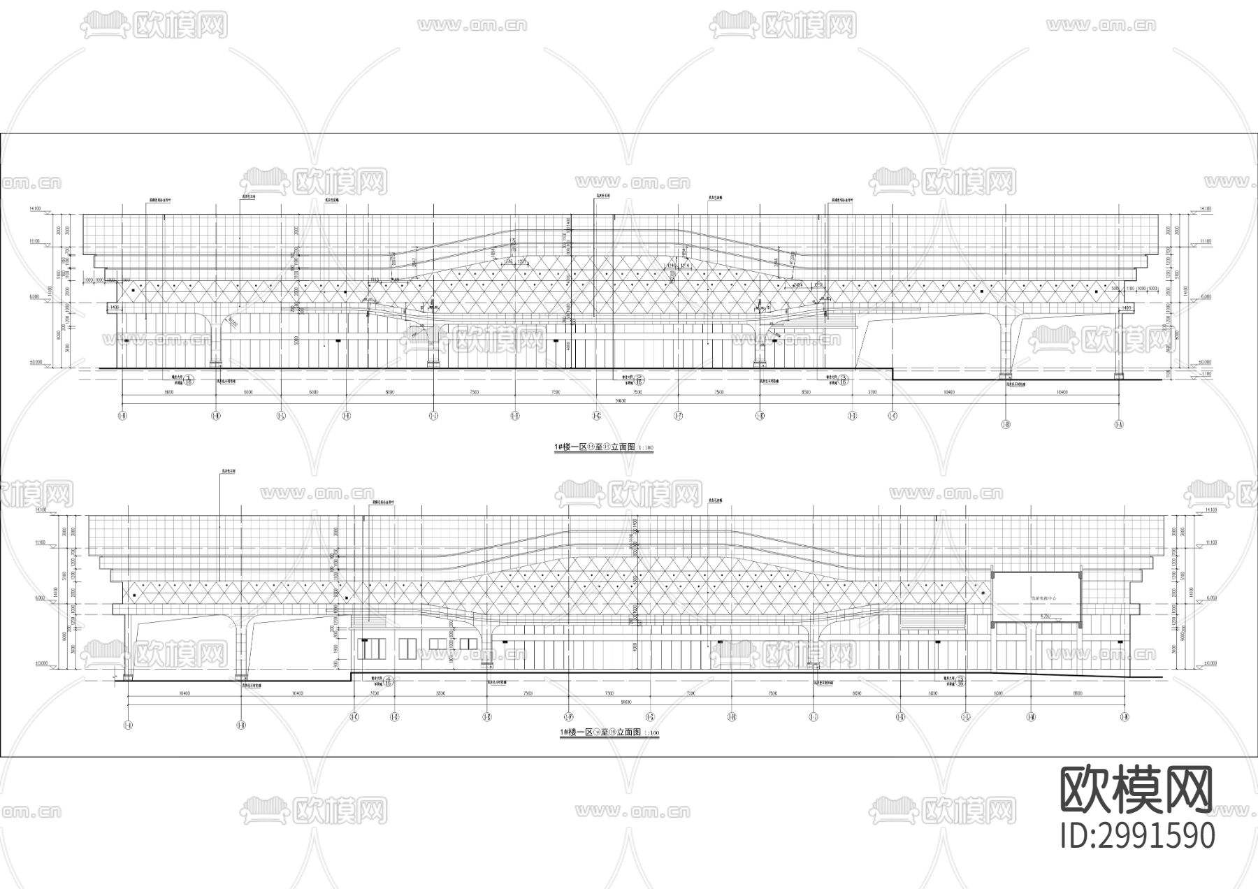 综合交通枢纽站项目cad施工图下载（渲染图7）