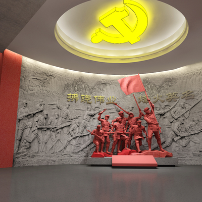  党建革命展厅su模型 