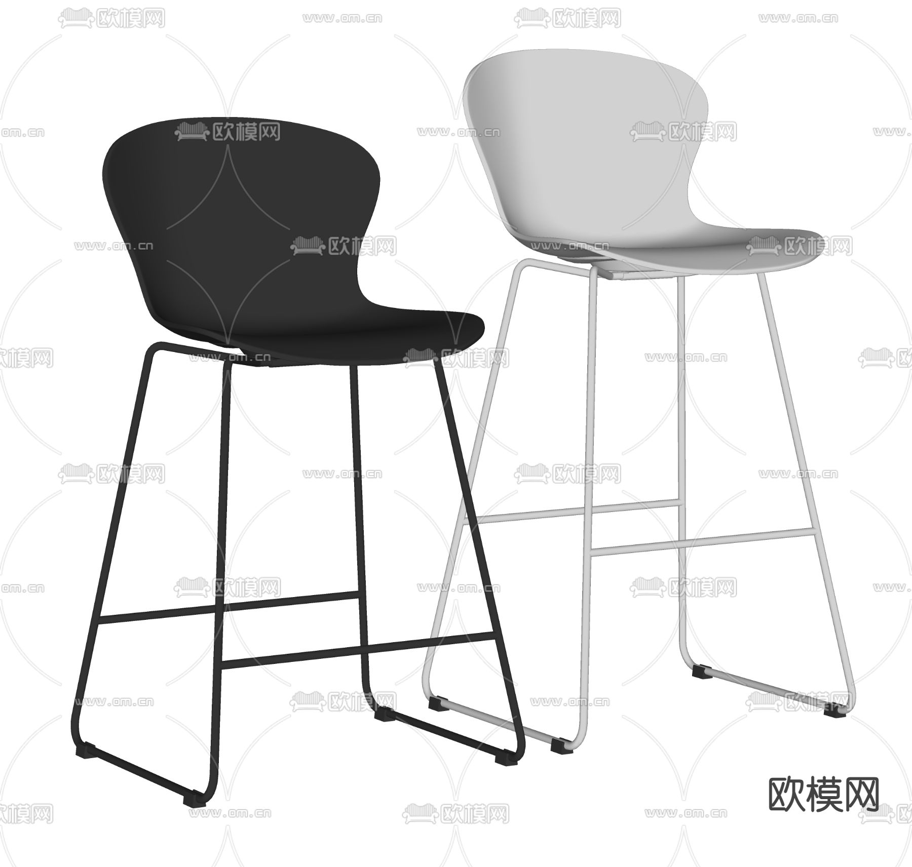 Boconcept吧凳 高脚凳 吧椅su模型