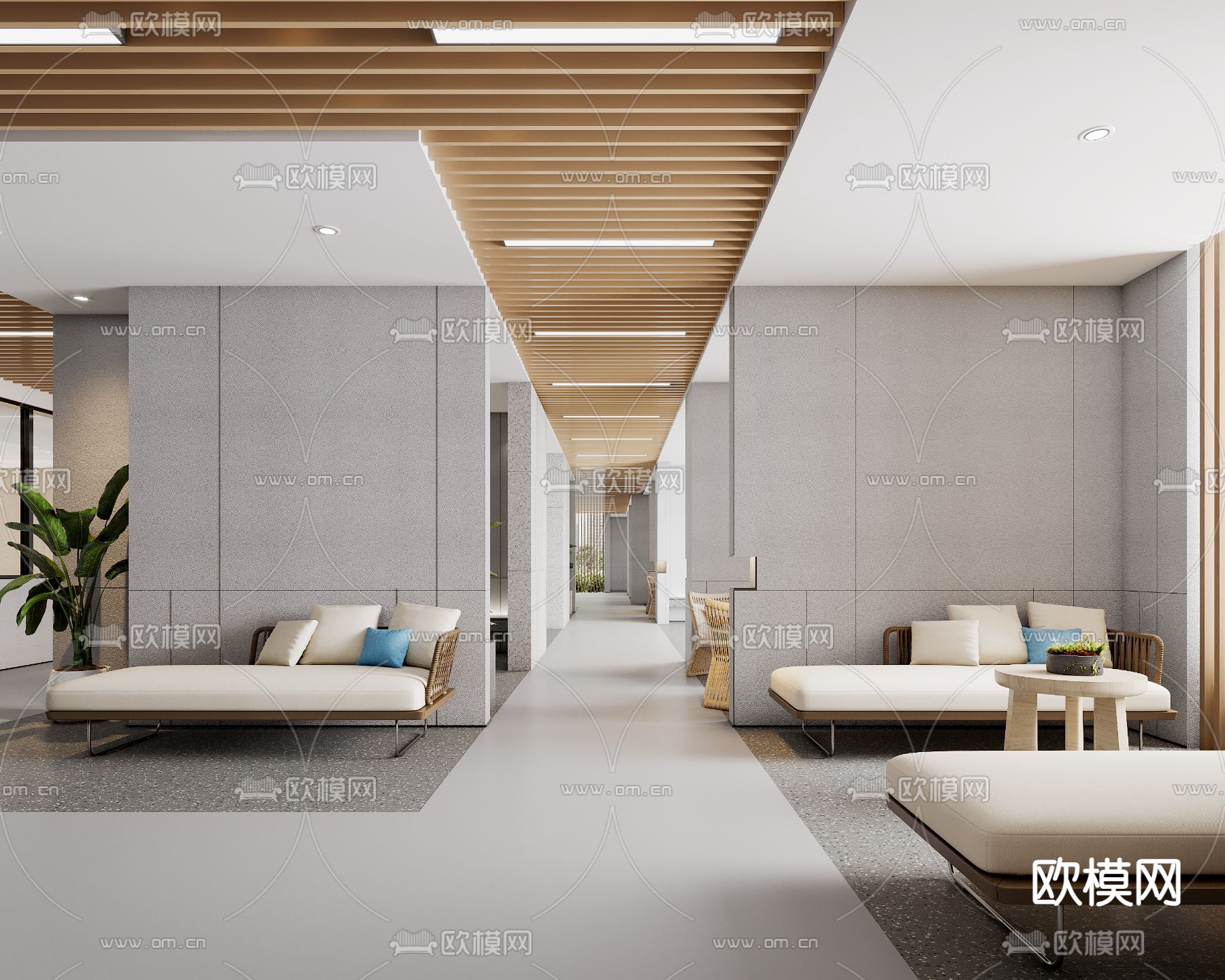 办公室休息区 健身区3d模型下载（渲染图1）