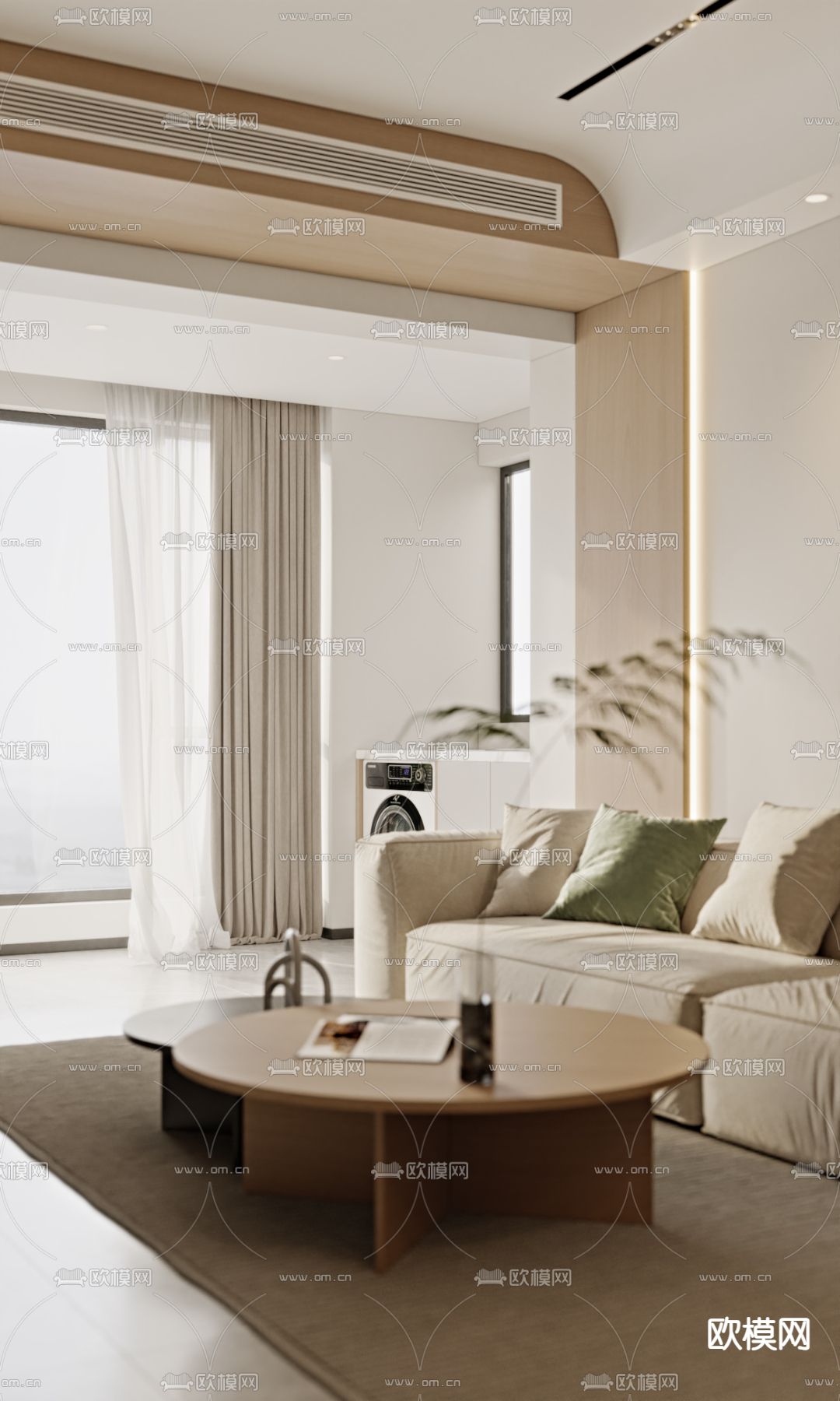 北欧客餐厅3d模型下载（渲染图2）