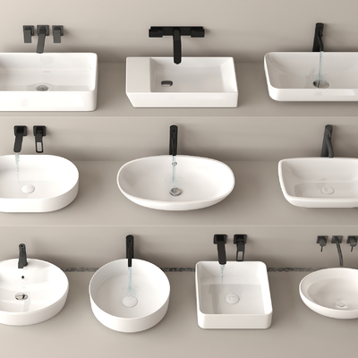  洗手盆 台下盆 洗面盆su模型 