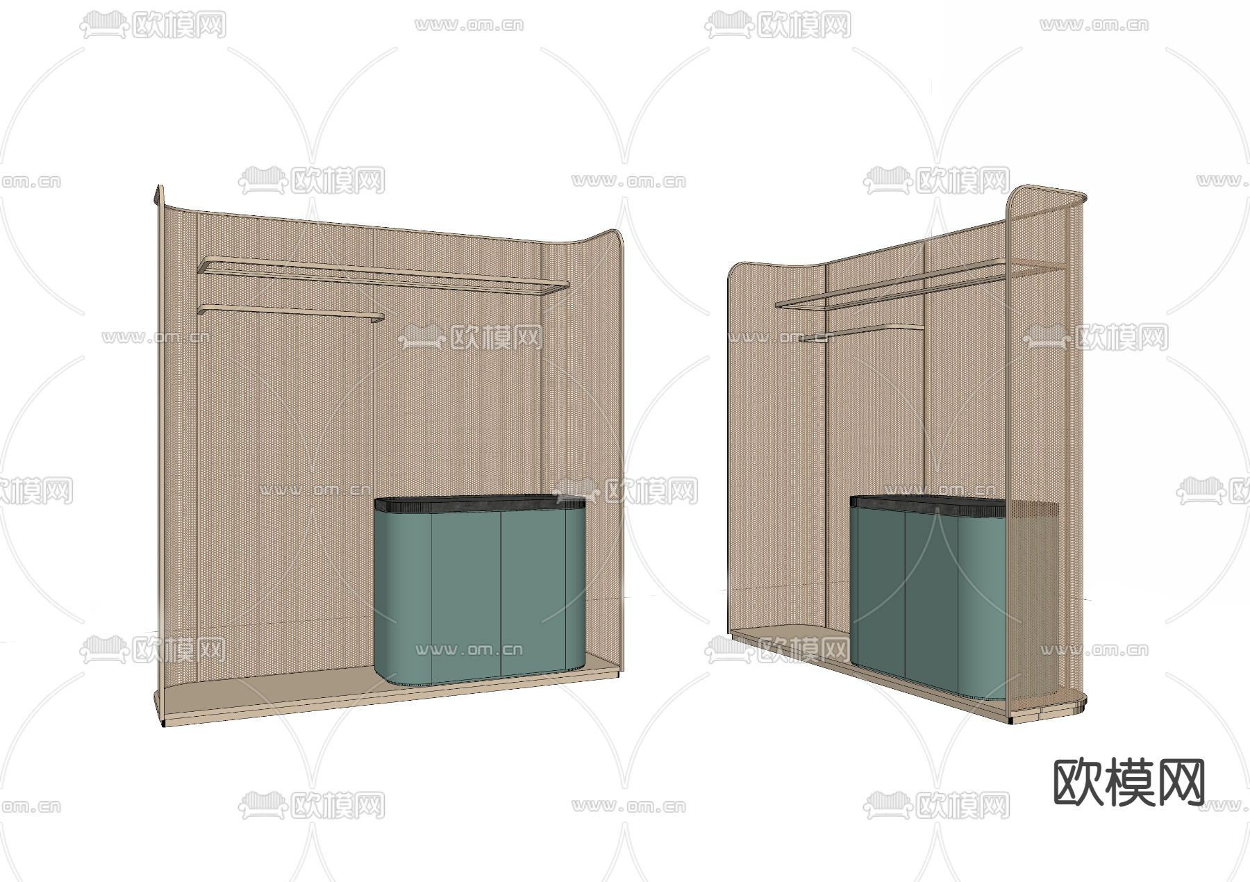 水吧台柜su模型下载（渲染图2）