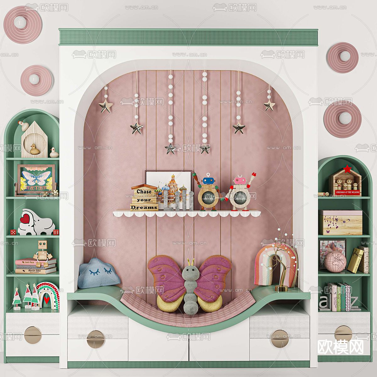 儿童玩具柜3d模型下载