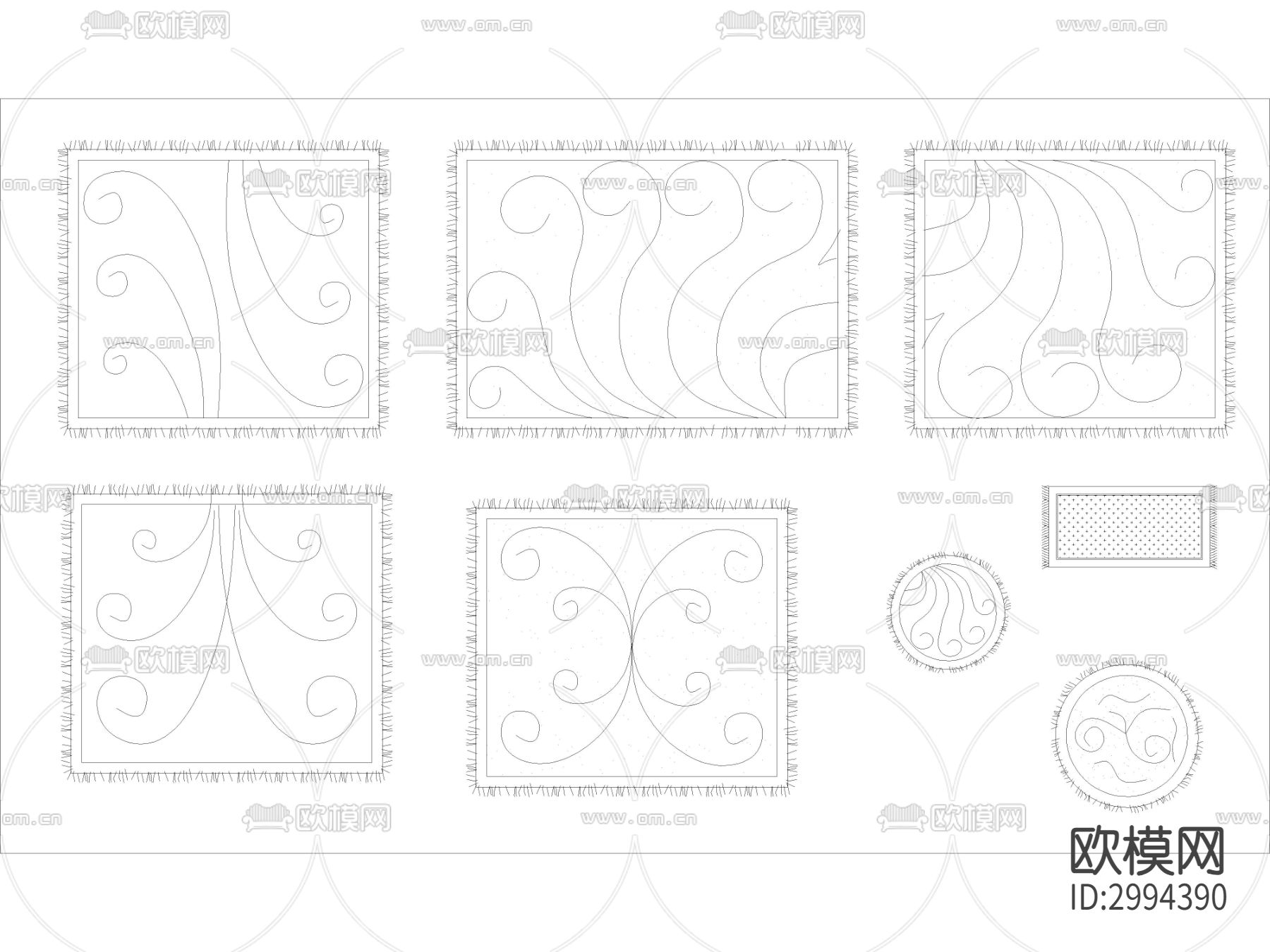 地毯cad图库下载（渲染图1）