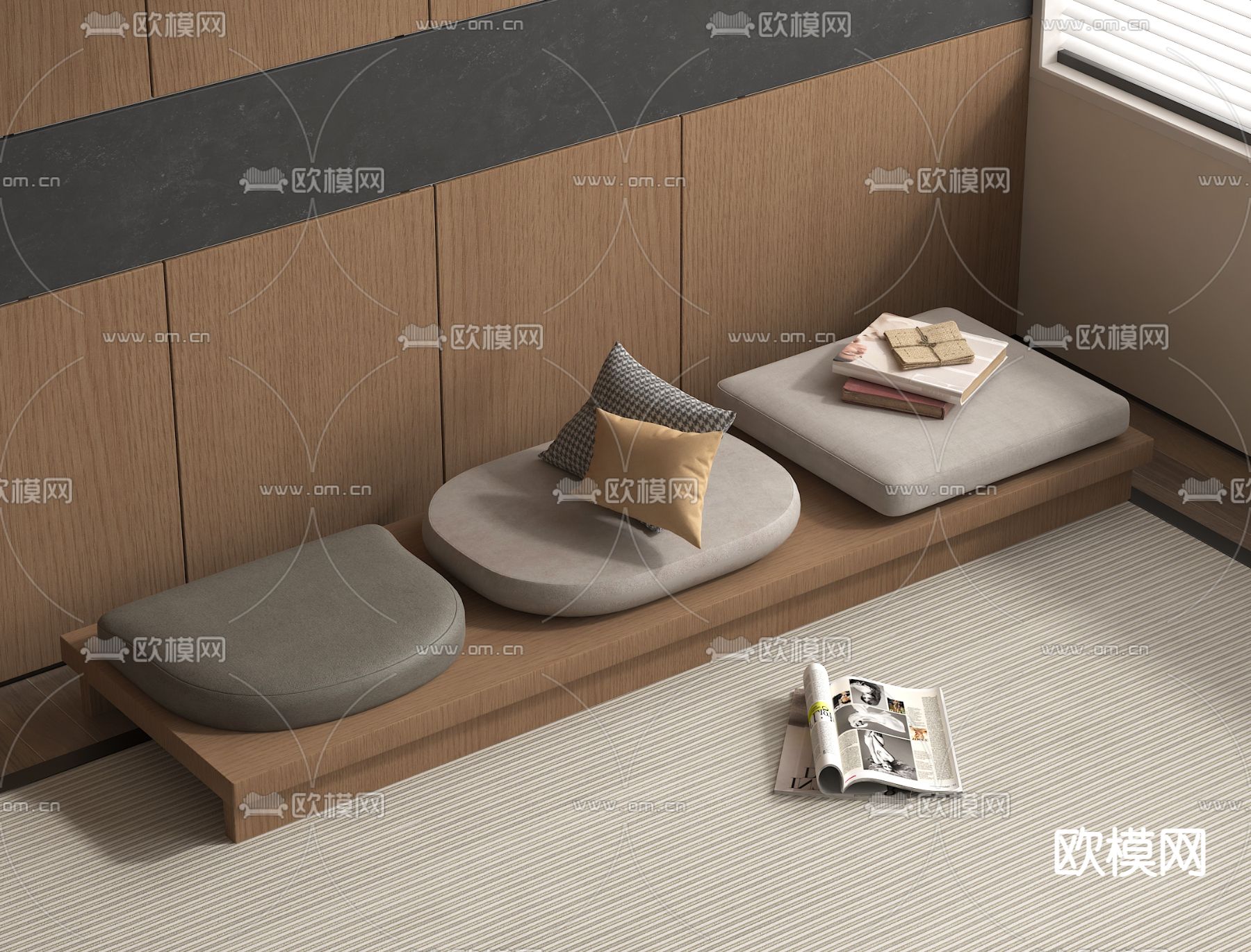 垫子 坐垫 飘窗垫 沙发垫3d模型下载