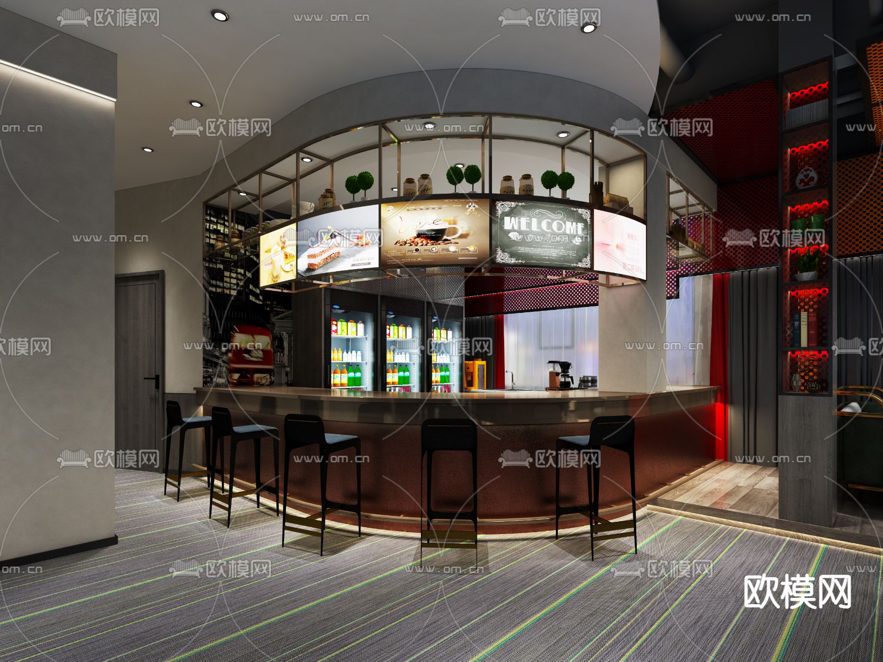 台球室 桌球馆3d模型下载（渲染图4）