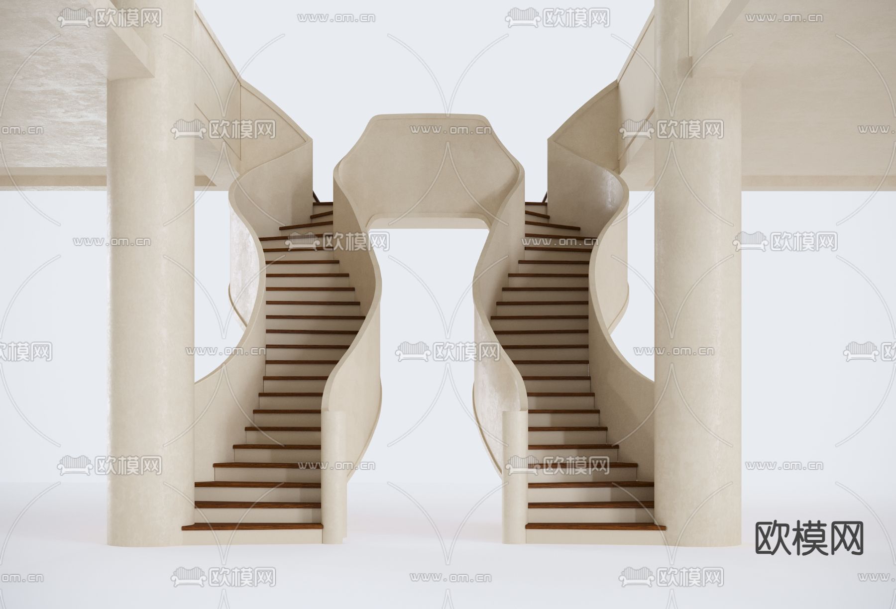曲线楼梯3d模型下载