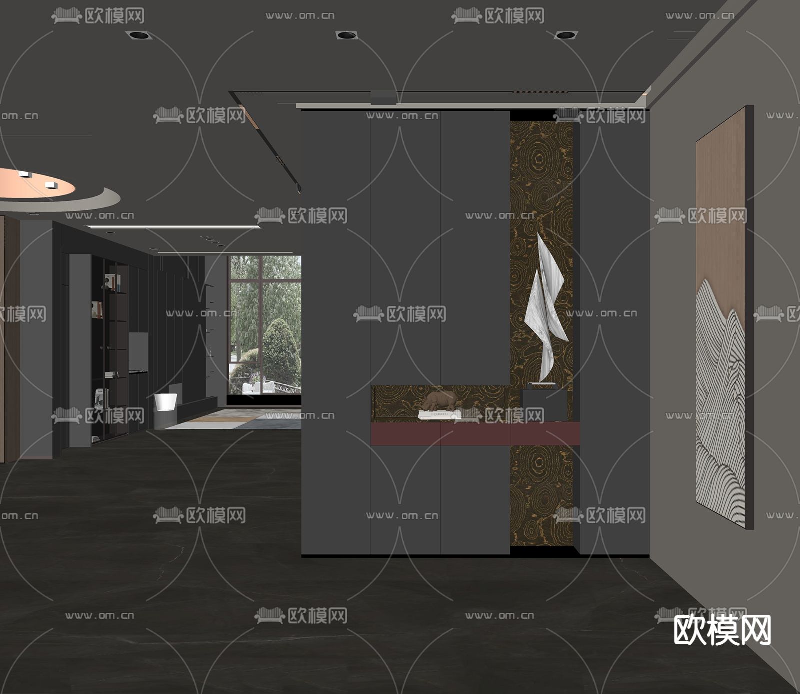 玄关鞋柜 隔断su模型下载（渲染图2）