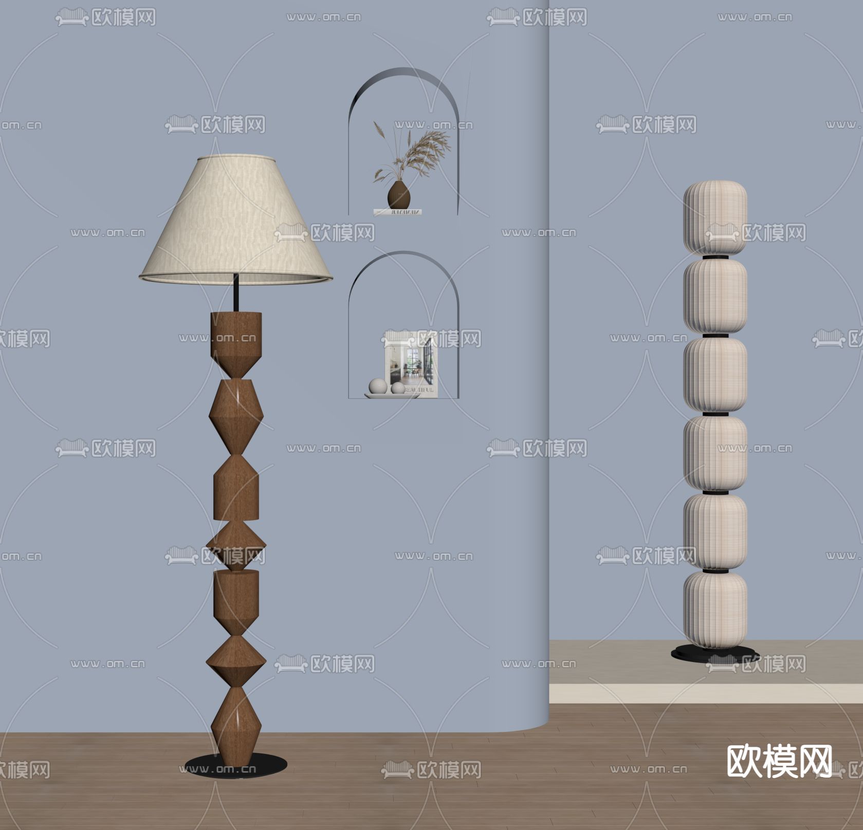 侘寂落地灯su模型下载（渲染图2）