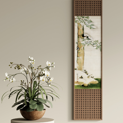 新中式复古画 挂画 装饰画su模型