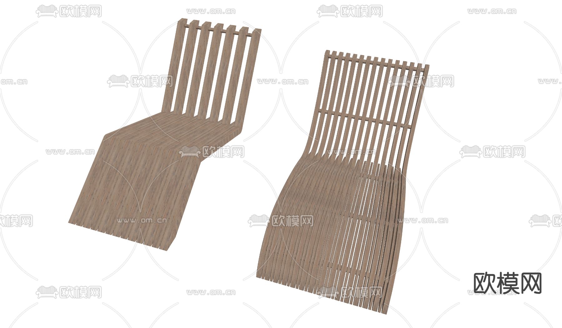 现代躺椅 沙滩椅su模型下载（渲染图2）