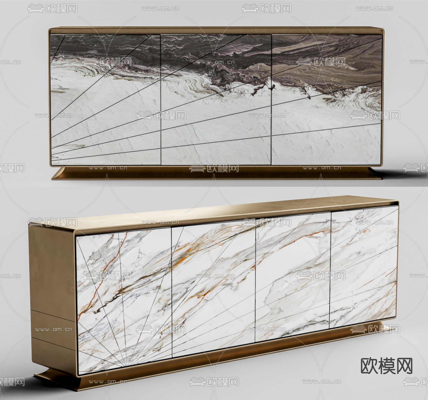 大理石玄关柜su模型下载（渲染图2）