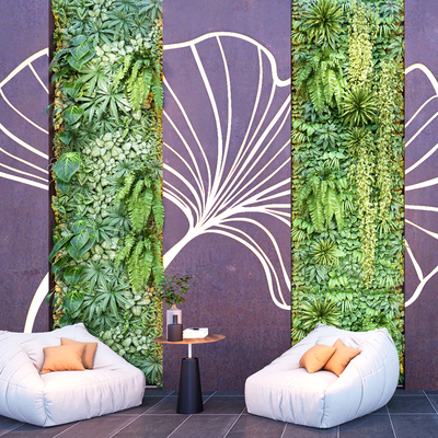  绿植墙 植物墙 苔藓墙su模型 