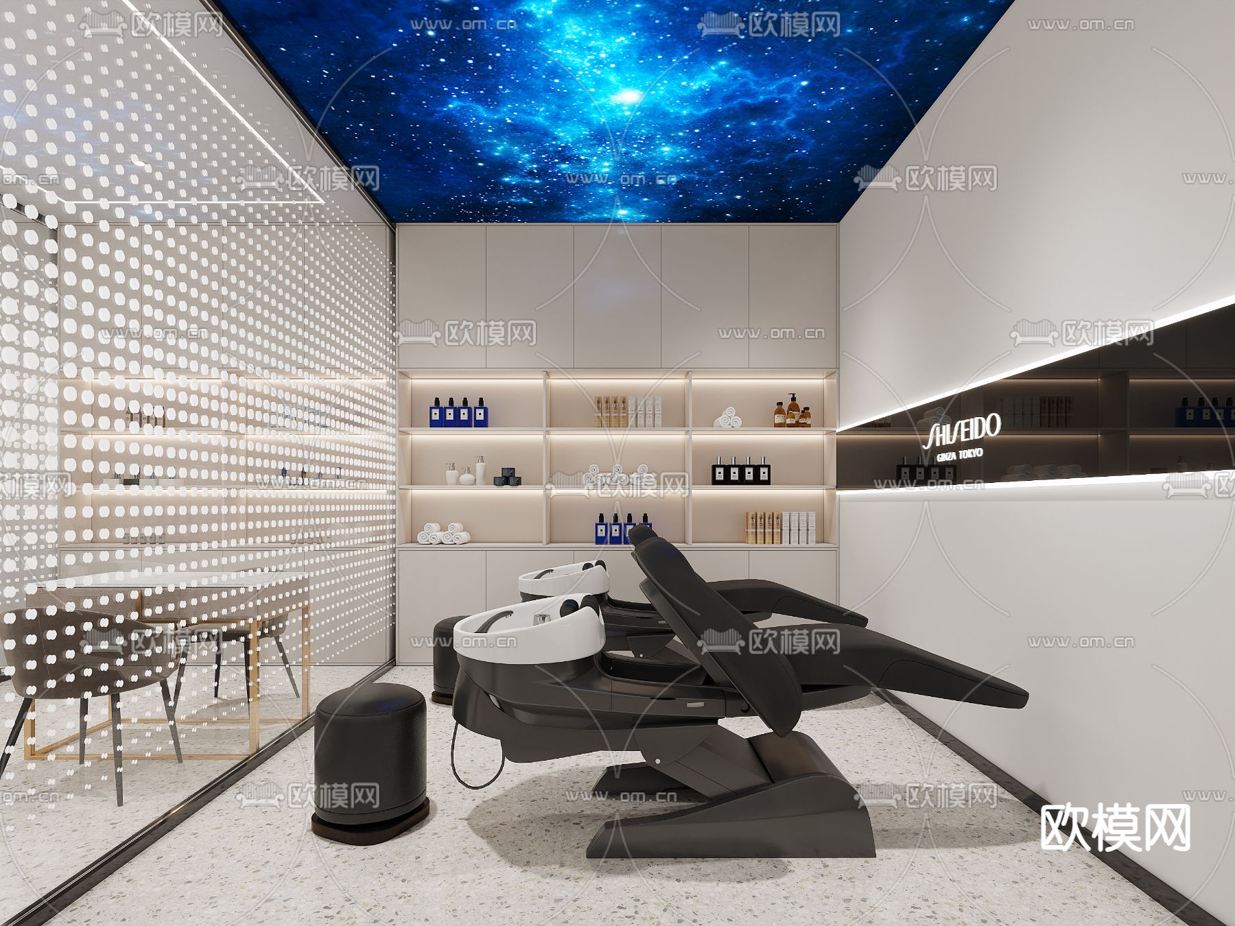 理发店 美发店3d模型下载（渲染图2）