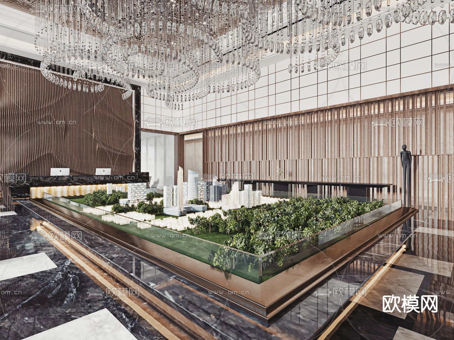 售楼处 沙盘3d模型下载（渲染图2）