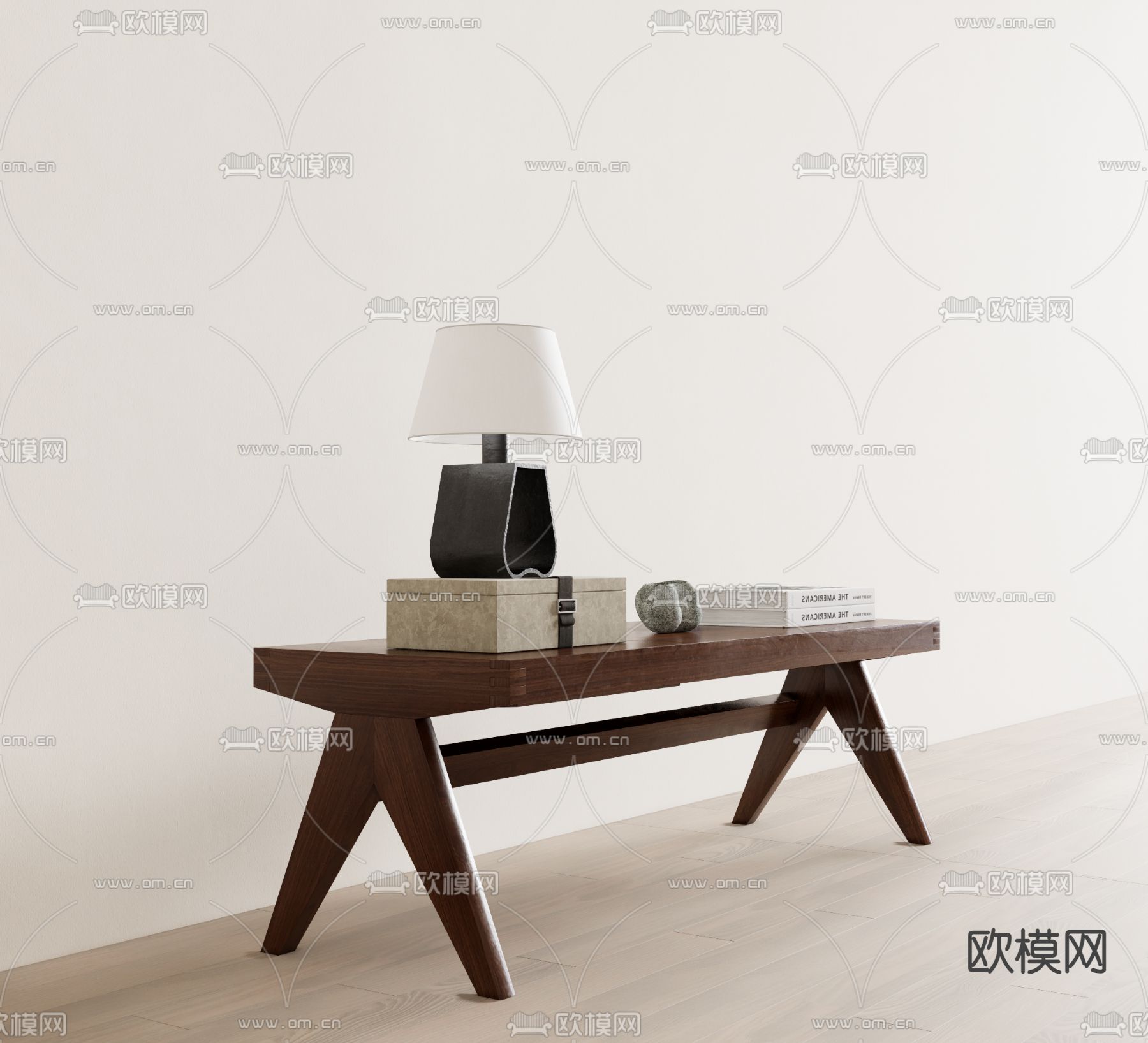 中古风条案3d模型下载（渲染图2）