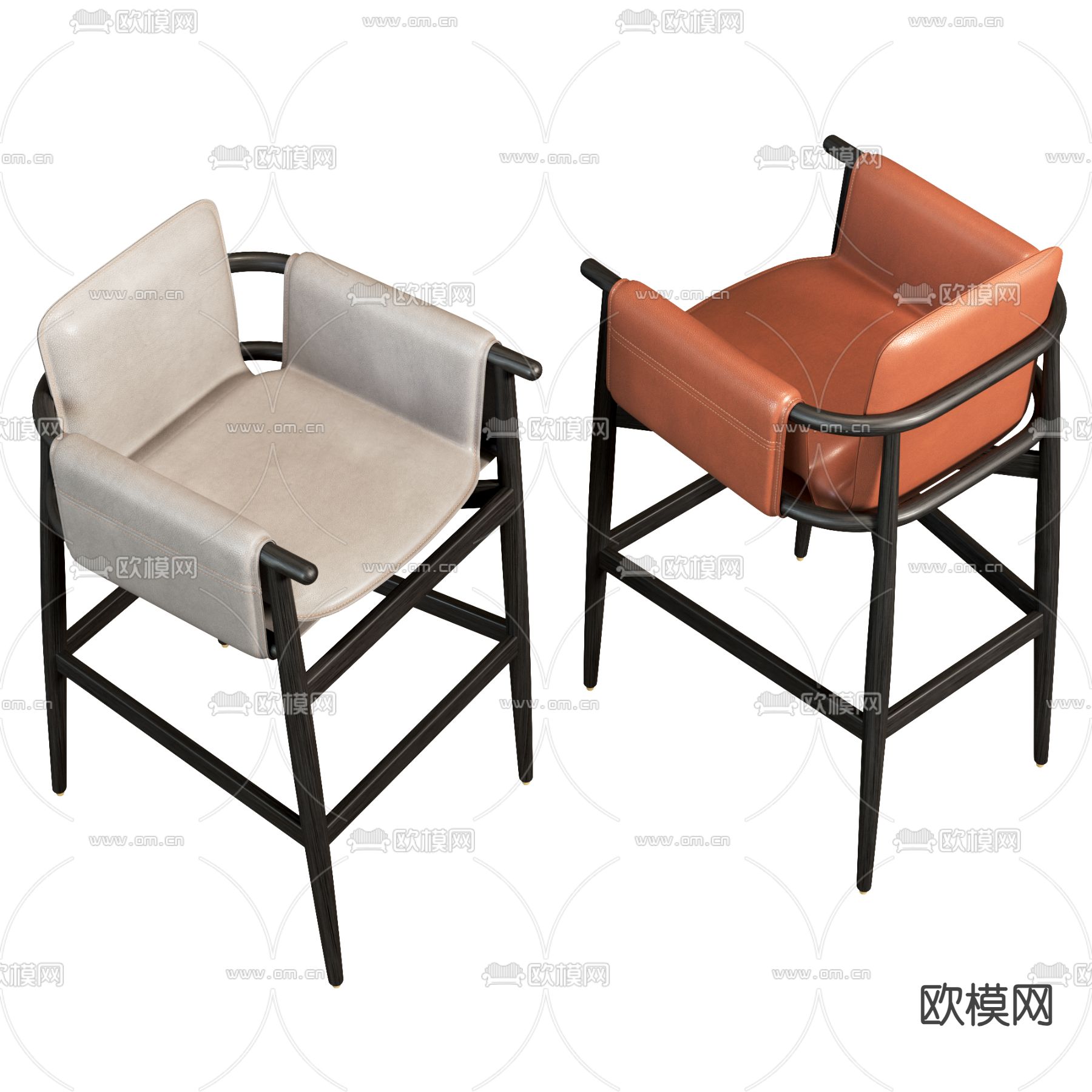 Poliform 皮革吧椅 吧凳 高脚凳3d模型下载（渲染图2）