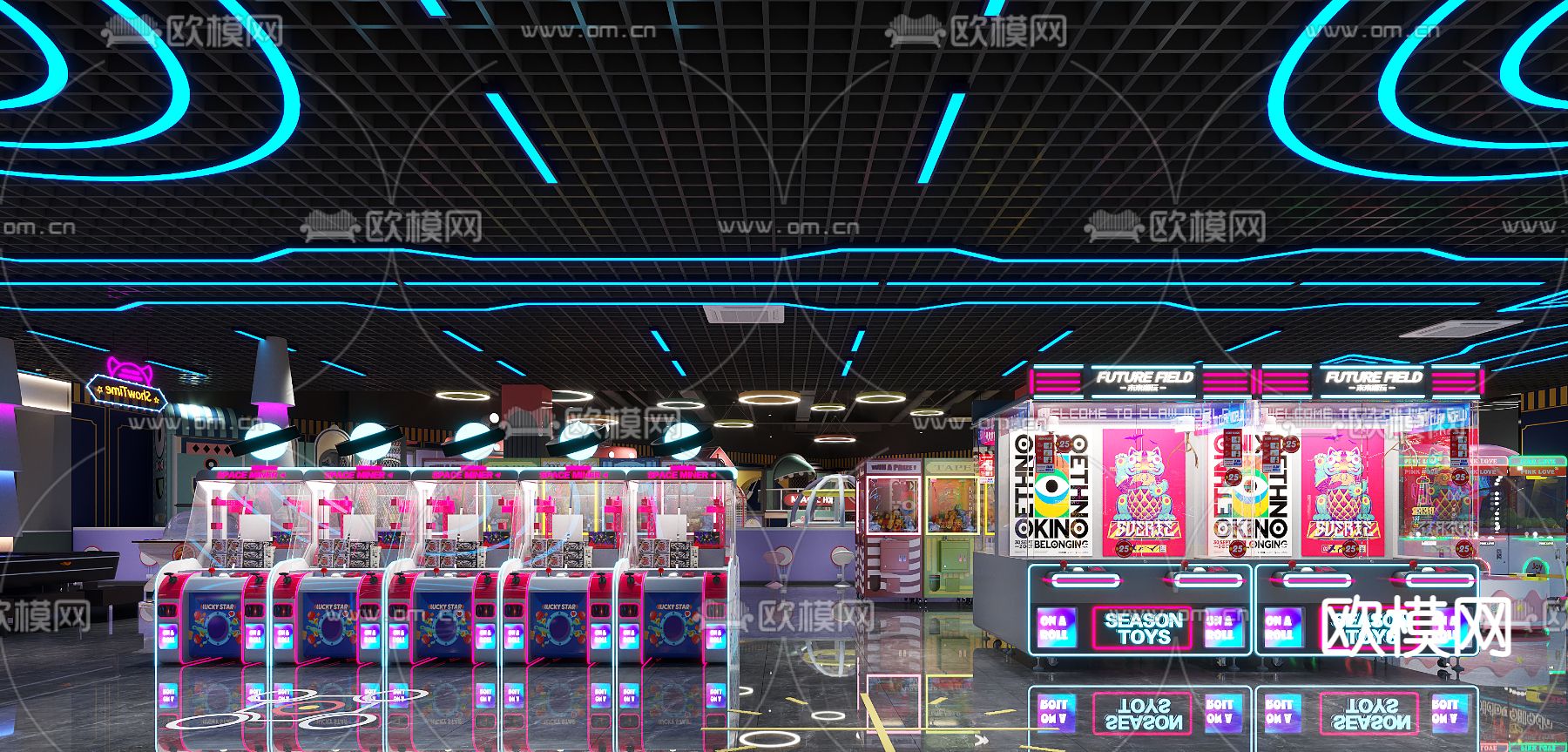 游戏厅 电玩城 娱乐城3d模型下载（渲染图7）