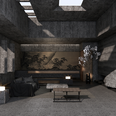  酒店大堂 接待su模型 